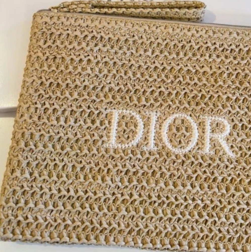 Dior Raffia Wristlet Pouch - Picture 2 of 3
